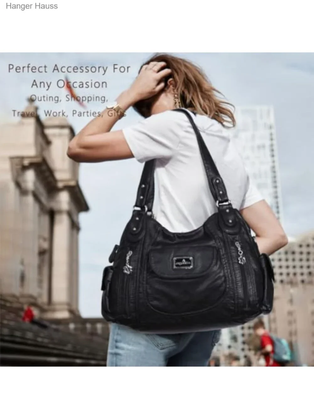 Large Hobo Tote Purse Faux Leather Shoulder Bag Women's Satchel Multicolor